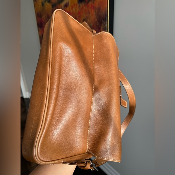 Vintage Coach Saddle Brown Hampton Leather Shoulder Bag - Adjustable Strap - Picture 11 of 16